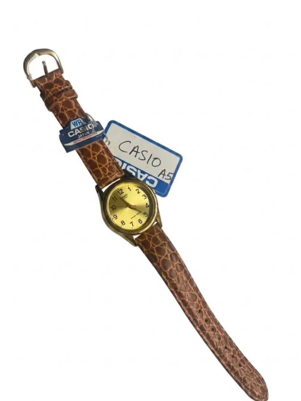 casio watch easy reader leather strap brand new no battery
